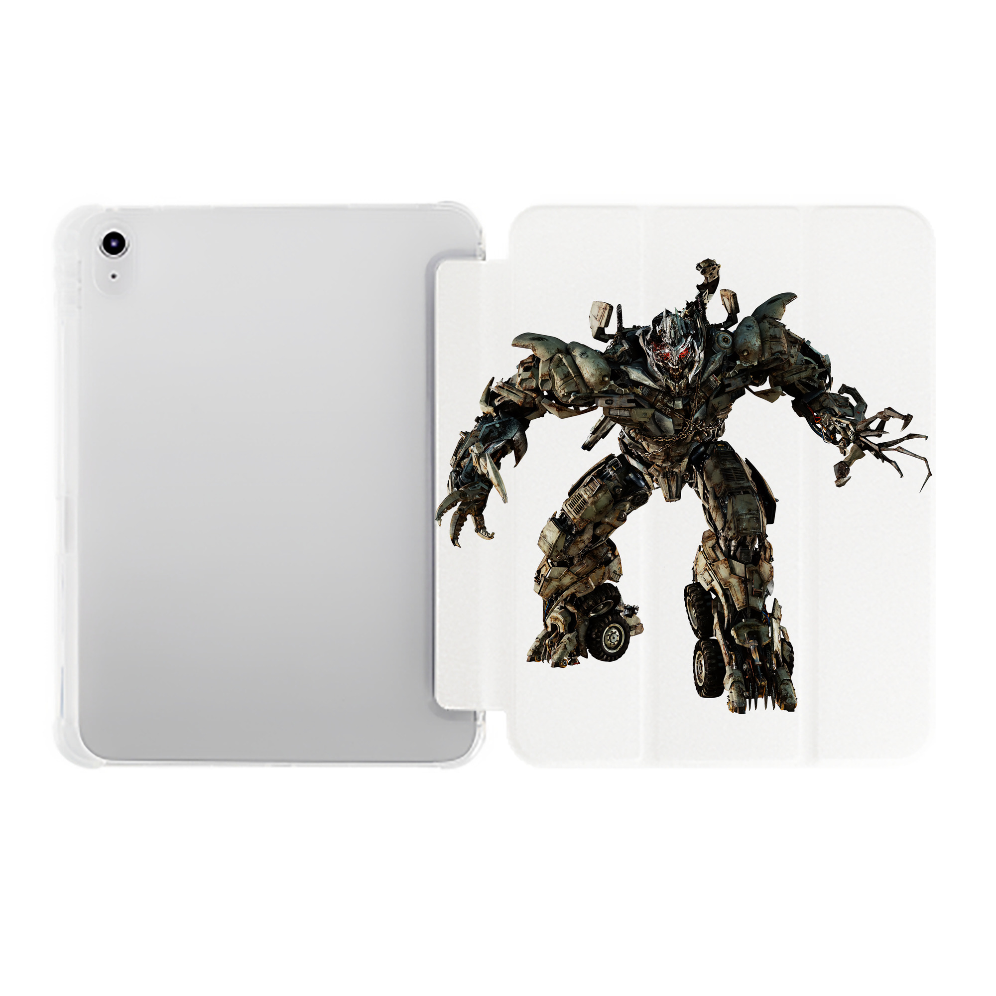 （画像用） Transformers トランスフォーマー IPad ケース ペン収納付き 三つ折りスタンド PUレザー×シリコン 対応機種9.5/10.5/10.9インチ